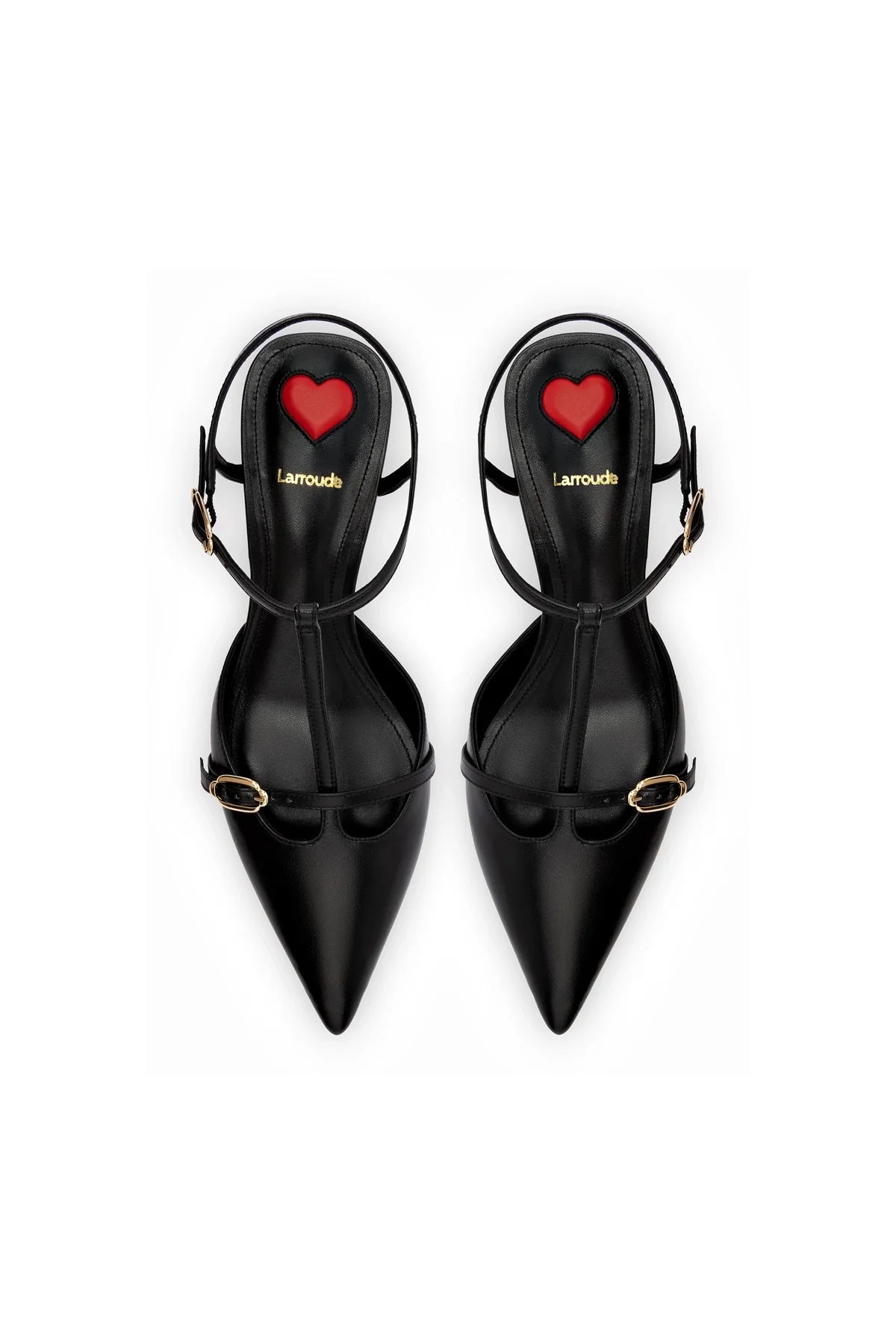 Larroude Grace Pump In Black Leather