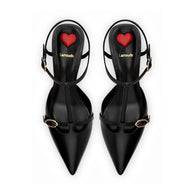 Larroude Grace Pump In Black Leather
