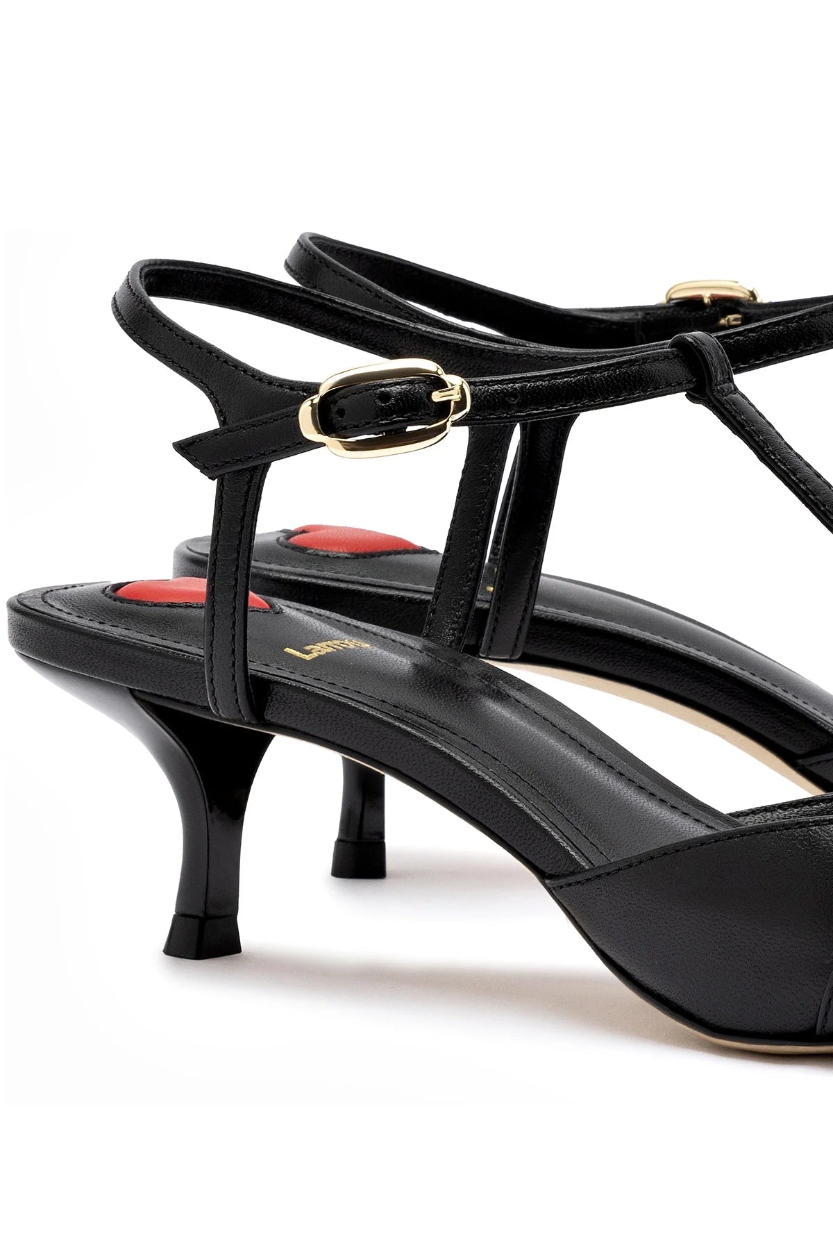 Larroude Grace Pump In Black Leather