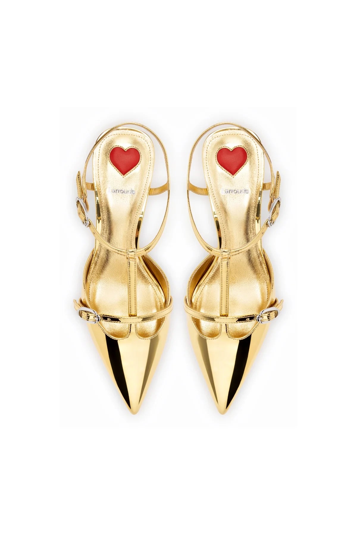 Larroude Grace Pump In Gold Specchio
