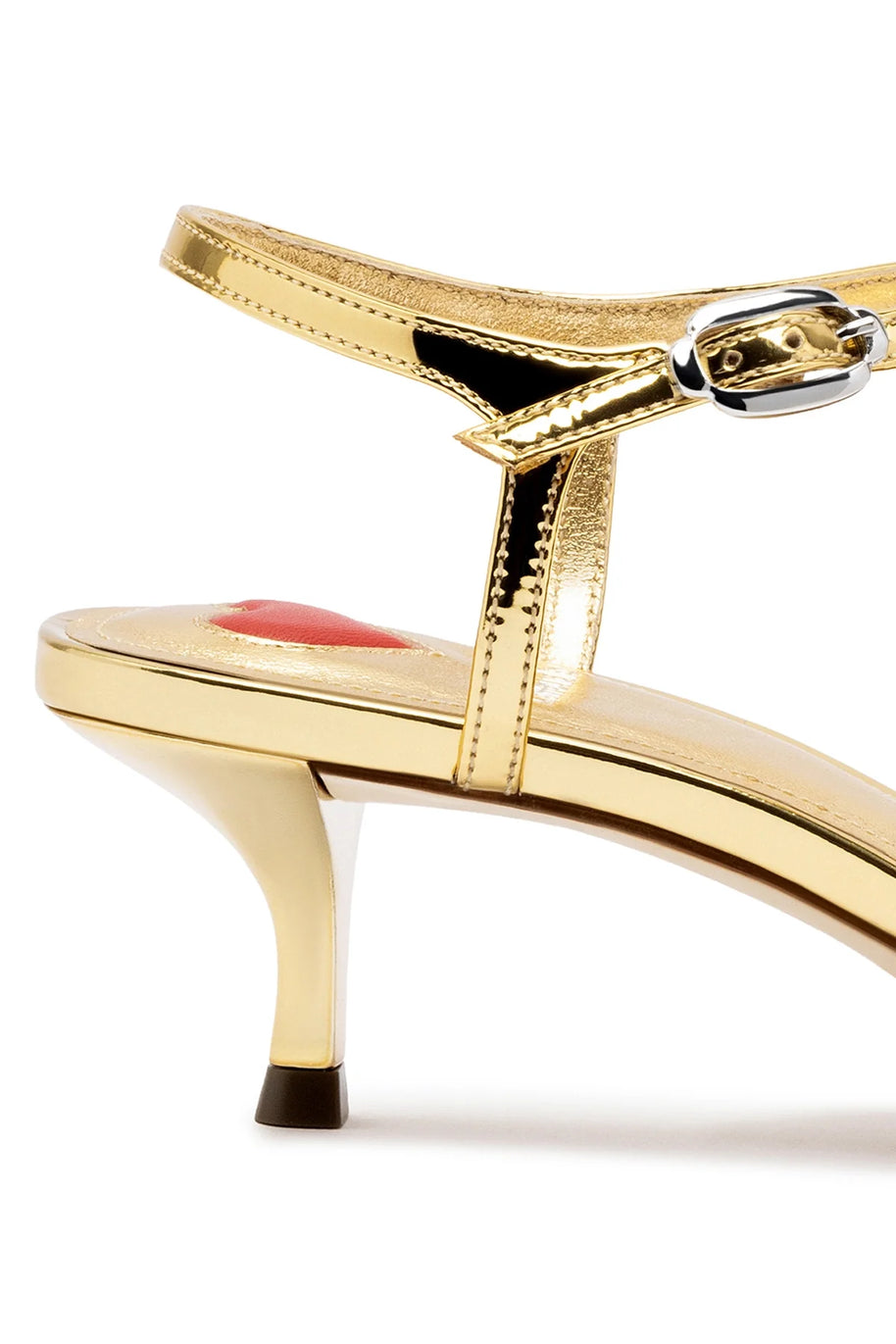 Larroude Grace Pump In Gold Specchio