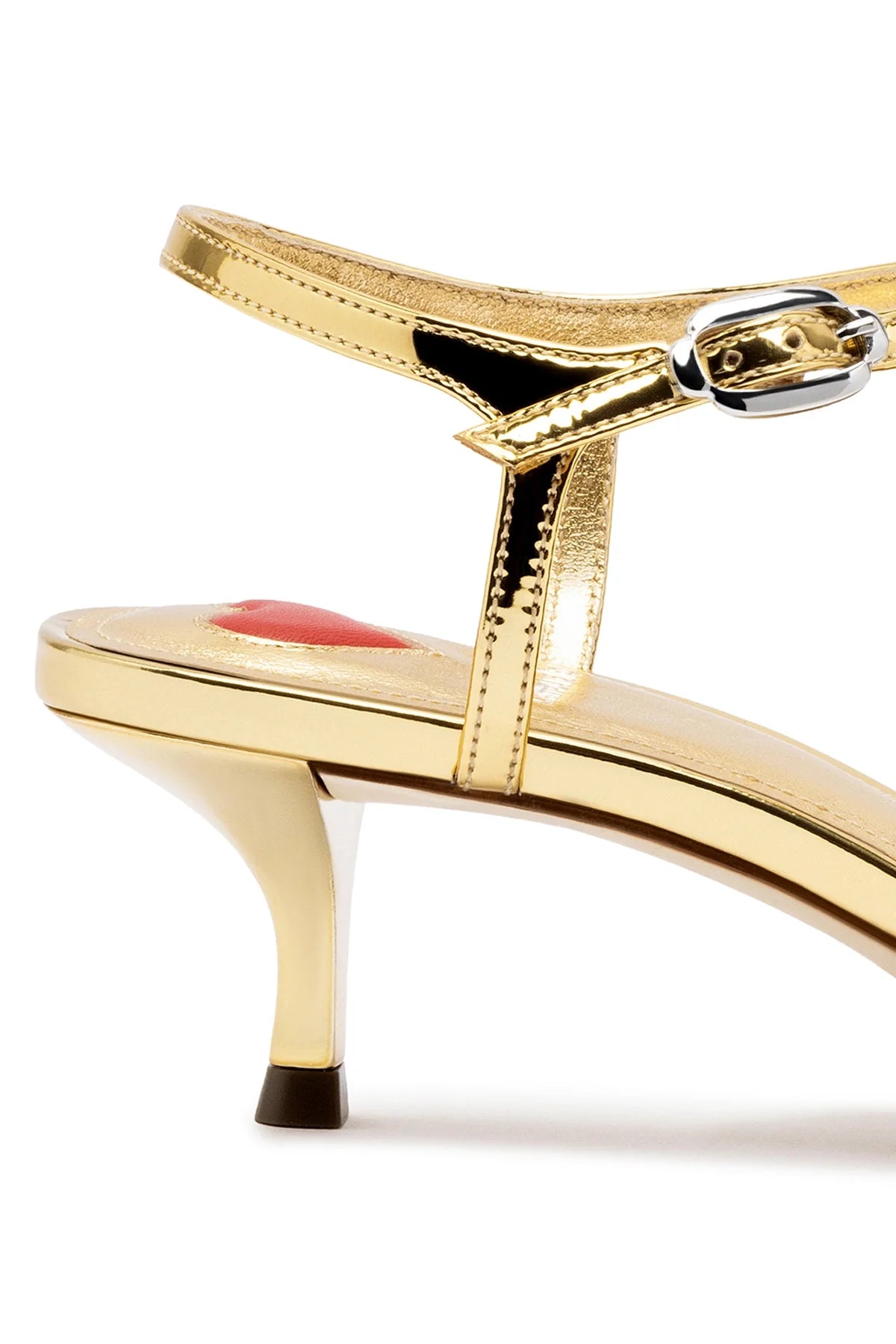 Larroude Grace Pump In Gold Specchio
