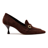 Larroude Susan Pump In Brown Suede