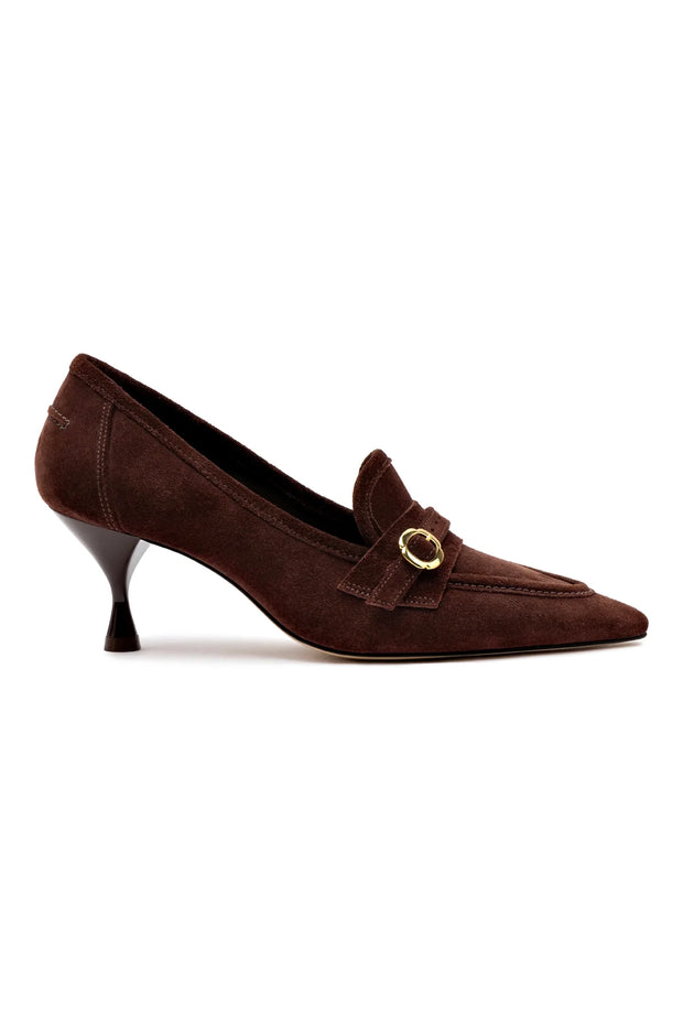 Larroude Susan Pump In Brown Suede