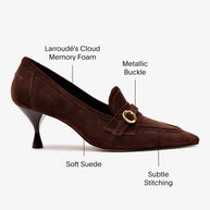 Larroude Susan Pump In Brown Suede