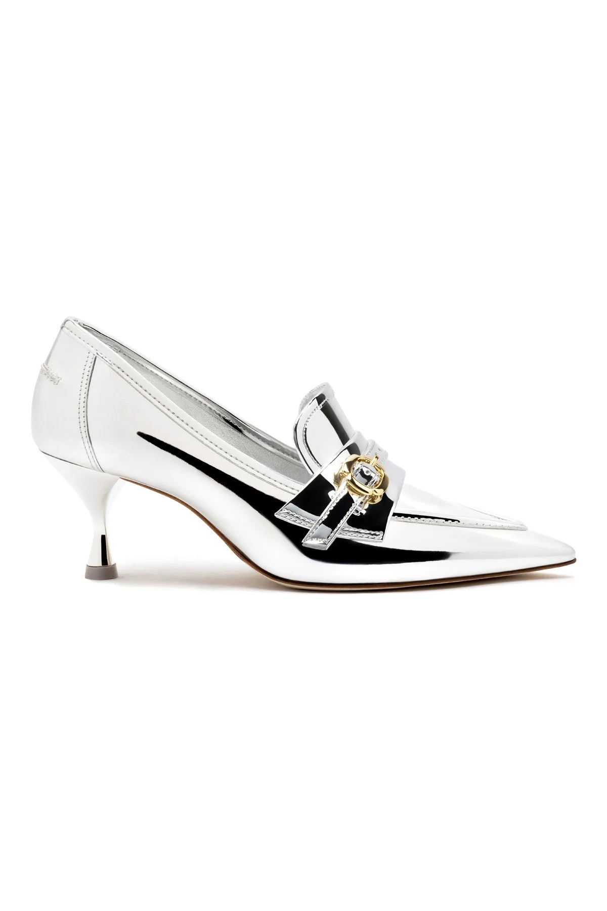 Larroude Susan Pump In Silver Specchio