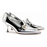 Larroude Susan Pump In Silver Specchio