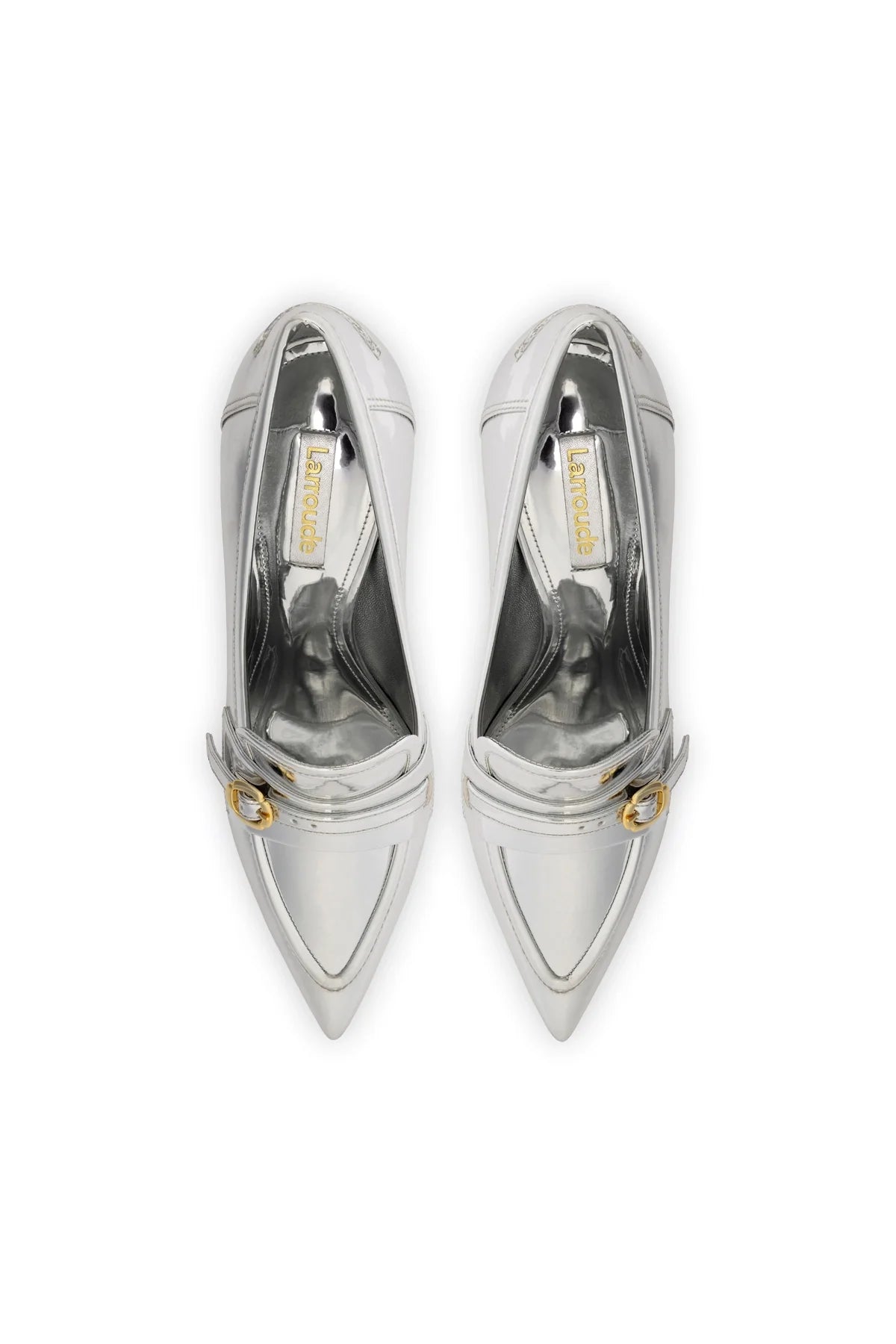 Larroude Susan Pump In Silver Specchio