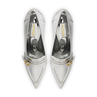 Larroude Susan Pump In Silver Specchio