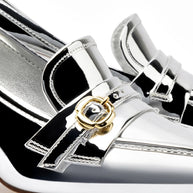 Larroude Susan Pump In Silver Specchio