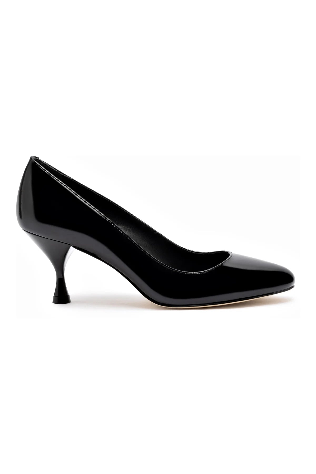 Larroude Michelle Lo Pump In Black Patent Leather