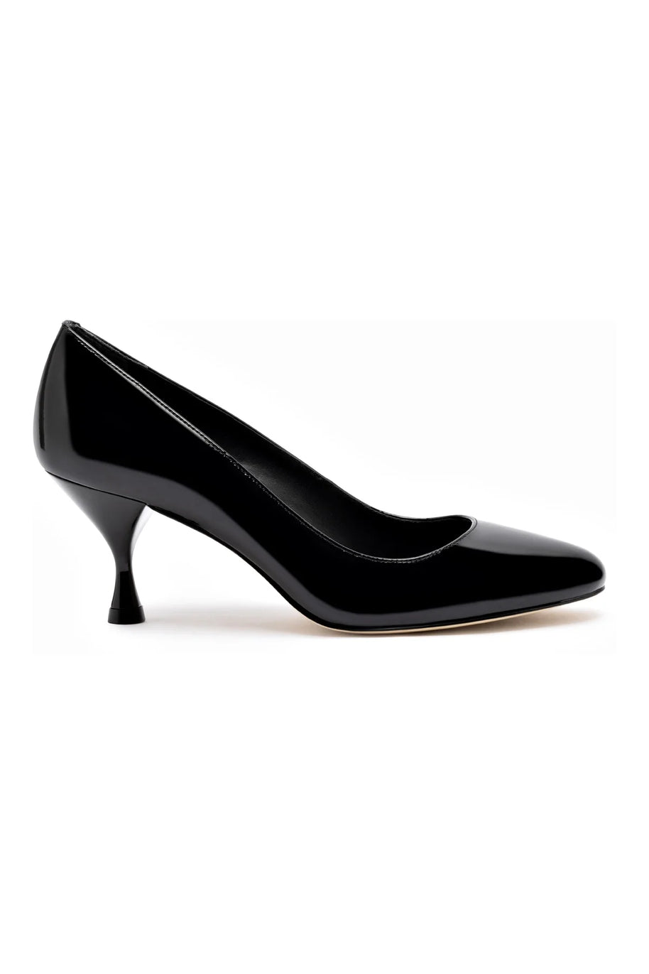 Larroude Michelle Lo Pump In Black Patent Leather