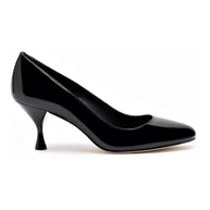 Larroude Michelle Lo Pump In Black Patent Leather