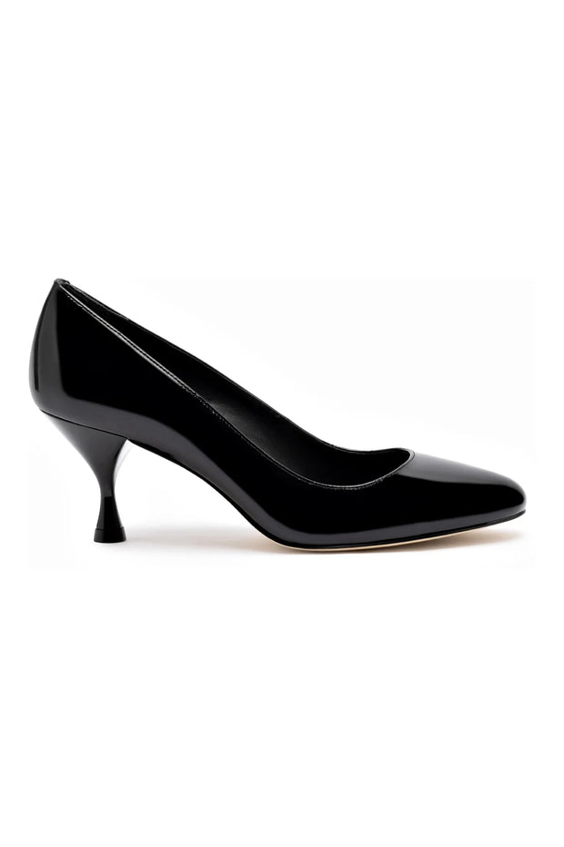 Larroude Michelle Lo Pump In Black Patent Leather