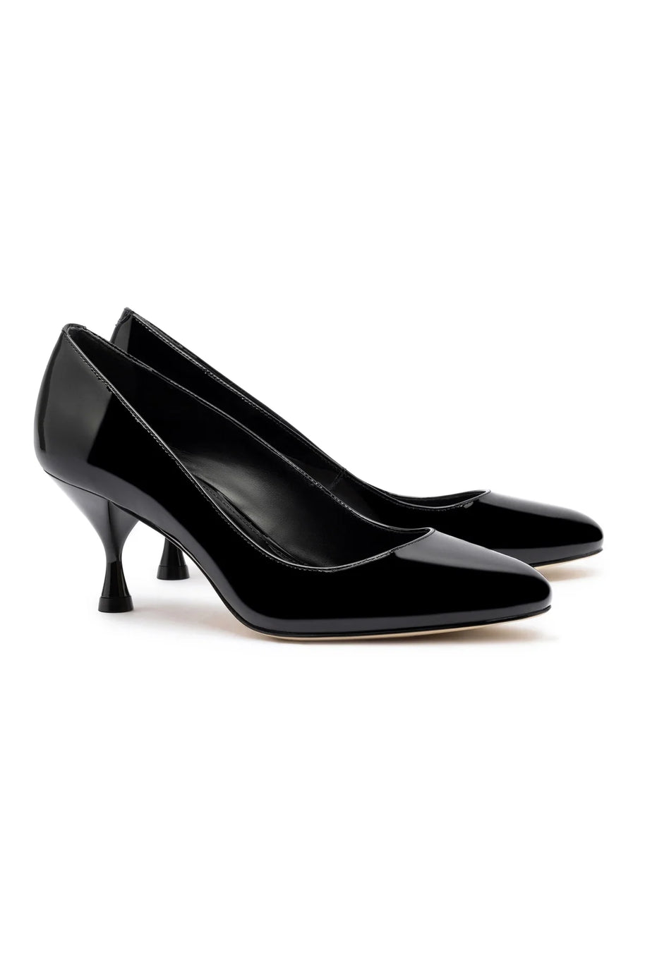 Larroude Michelle Lo Pump In Black Patent Leather