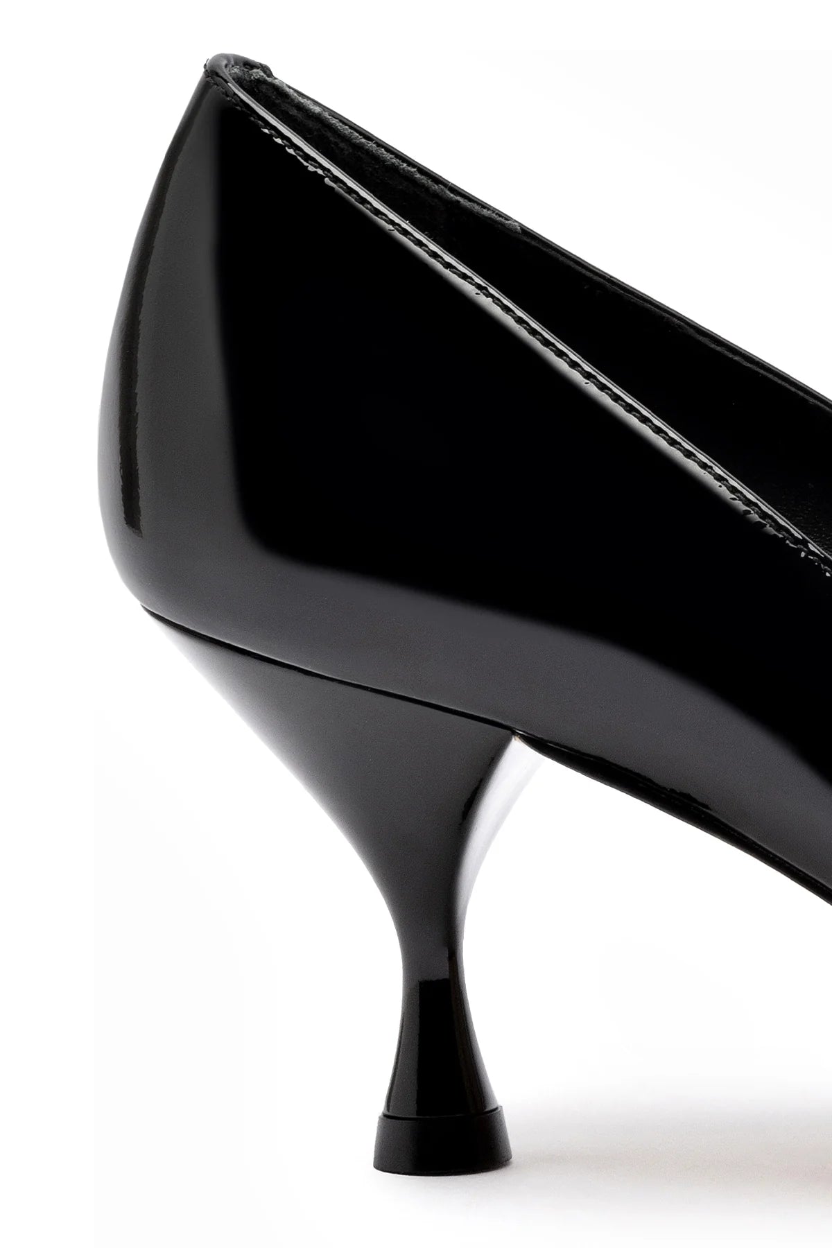 Larroude Michelle Lo Pump In Black Patent Leather