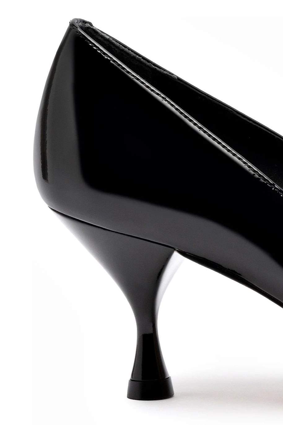 Larroude Michelle Lo Pump In Black Patent Leather