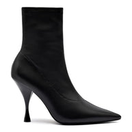 Larroude Mini Georgia Boot In Black Stretch Leather
