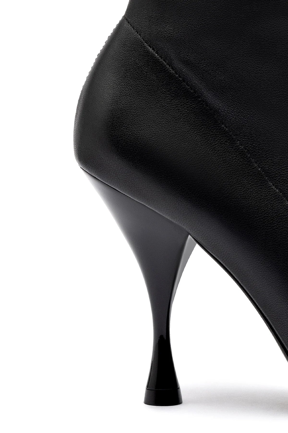 Larroude Mini Georgia Boot In Black Stretch Leather