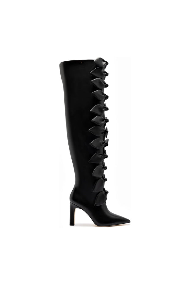 Larroudé For Jonathan Cohen: Tie Boot In Black Leather