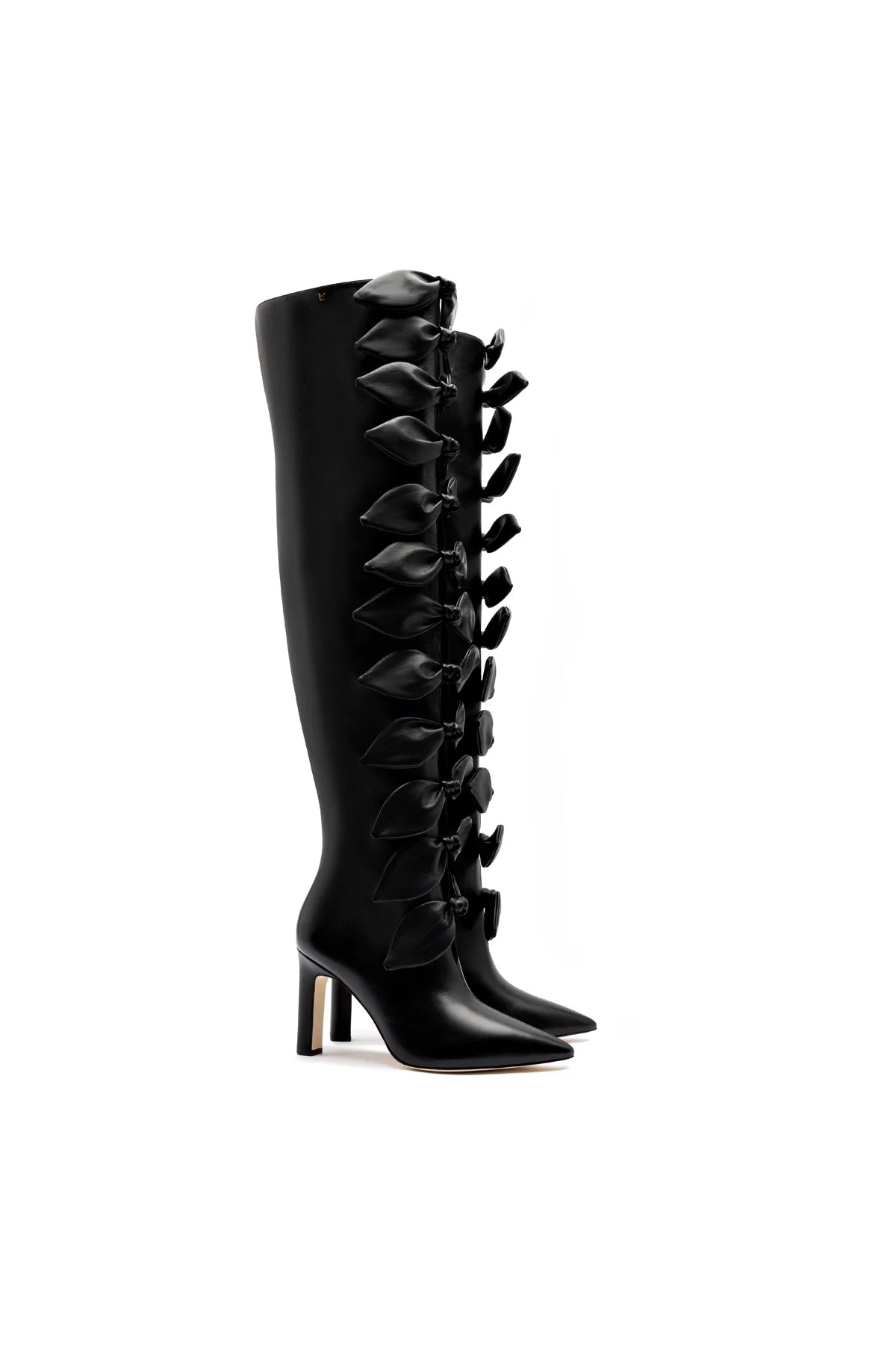 Larroudé For Jonathan Cohen: Tie Boot In Black Leather