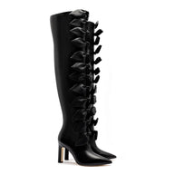 Larroudé for Jonathan Cohen: Tie Boot In Black Leather