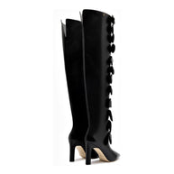 Larroudé for Jonathan Cohen: Tie Boot In Black Leather