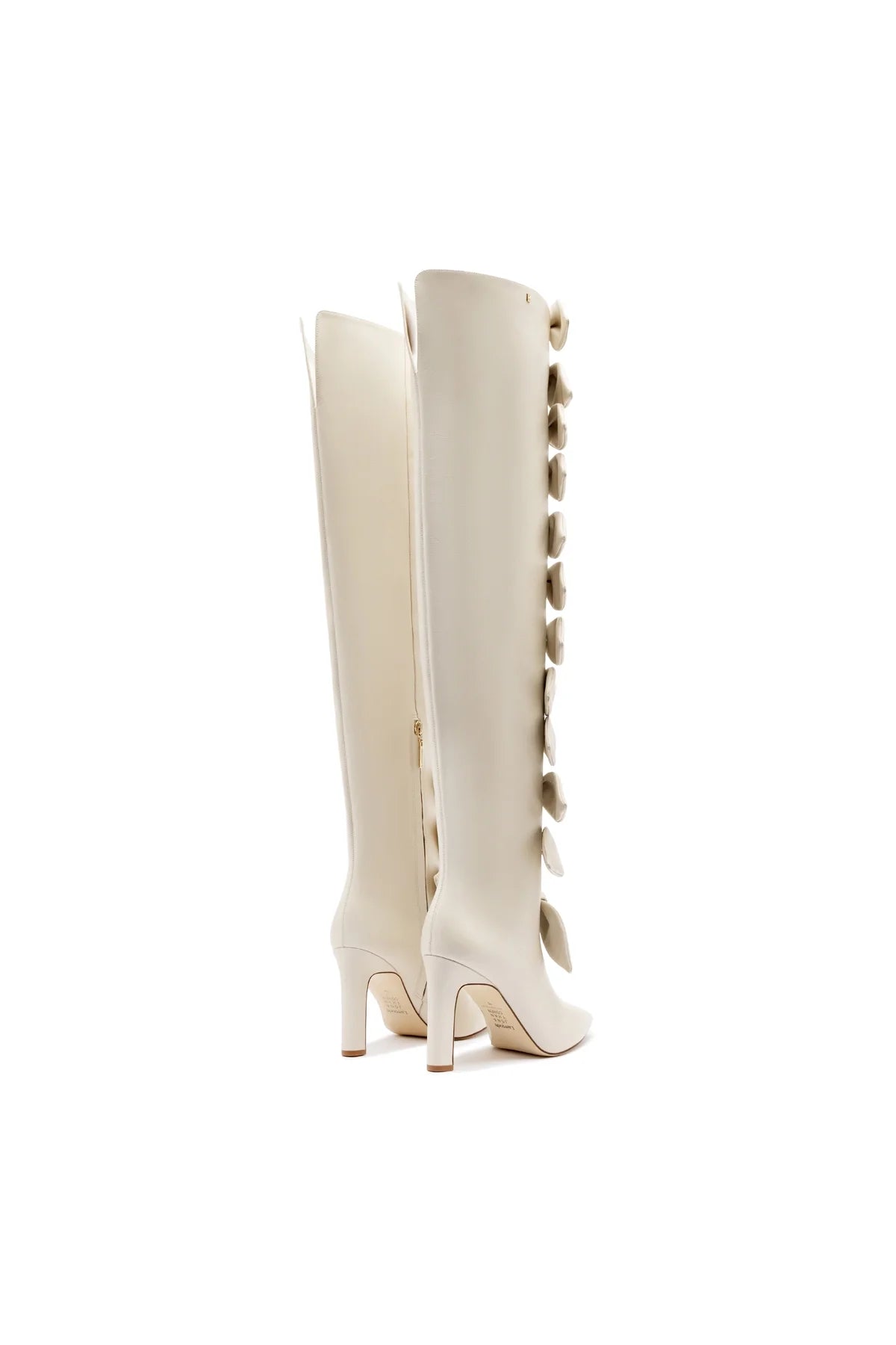 Larroudé For Jonathan Cohen: Tie Boot In Ivory Leather