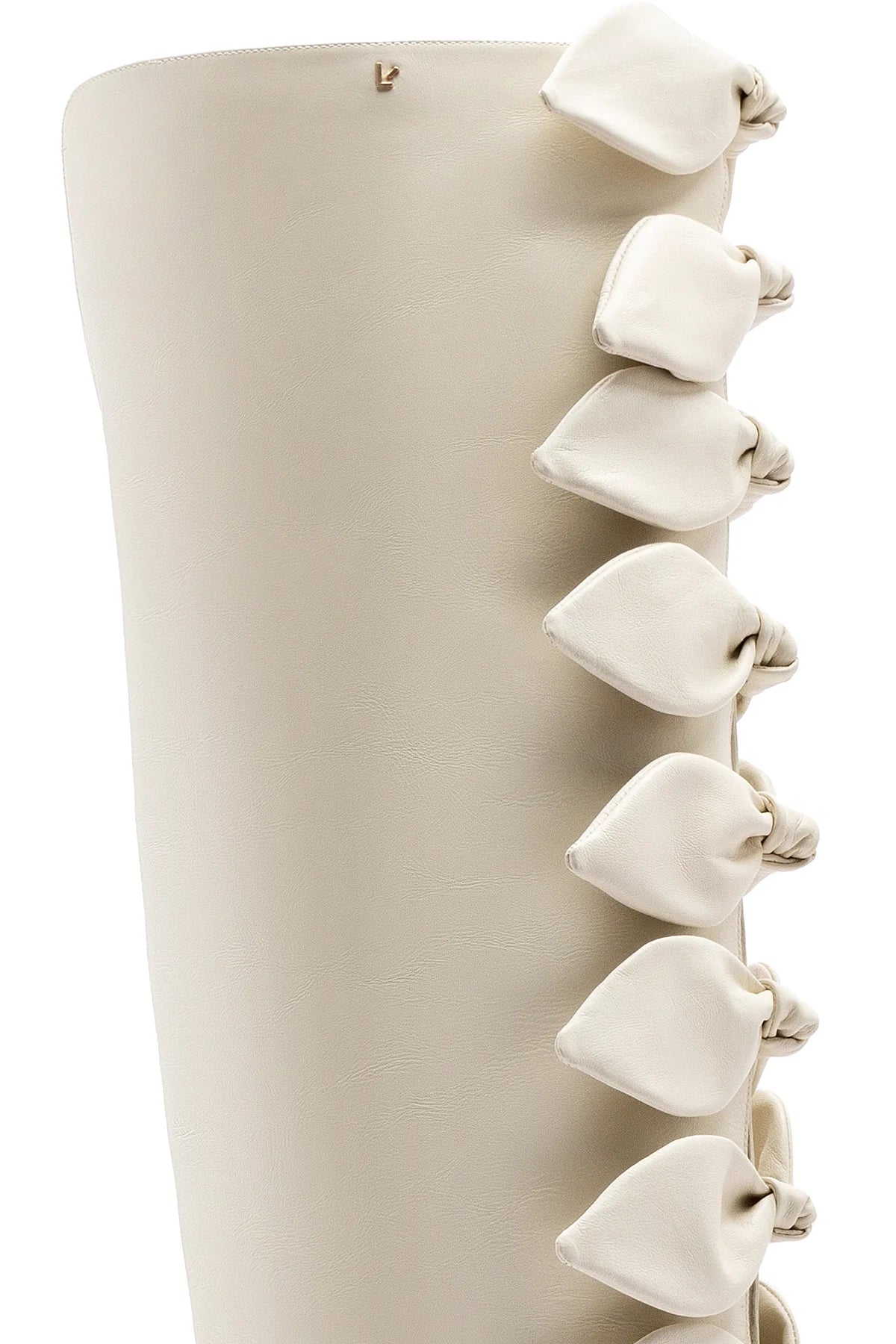 Larroudé For Jonathan Cohen: Tie Boot In Ivory Leather