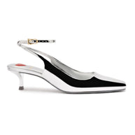 Larroude Amal Pump In Silver Specchio