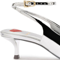 Larroude Amal Pump In Silver Specchio