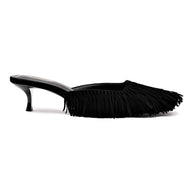 Larroude Sienna Mule In Black Suede