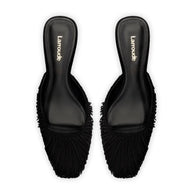 Larroude Sienna Mule In Black Suede