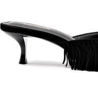 Larroude Sienna Mule In Black Suede