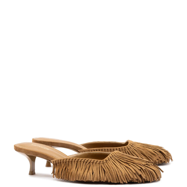 Larroude Sienna Mule In Tobacco Suede