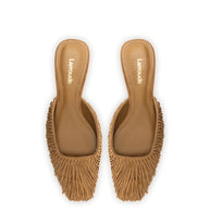 Larroude Sienna Mule In Tobacco Suede