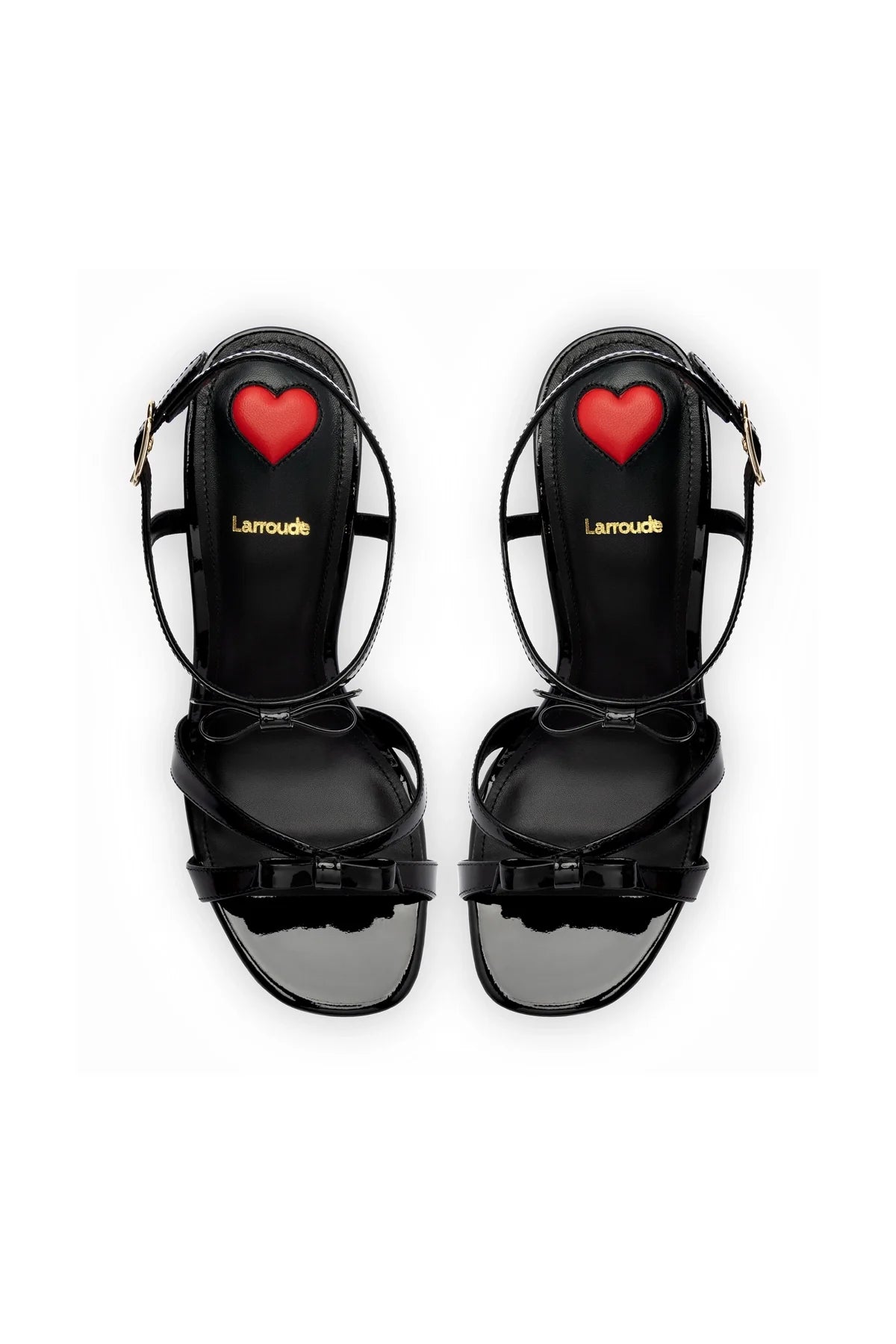 Larroude Brooks Sandal In Black Patent Leather