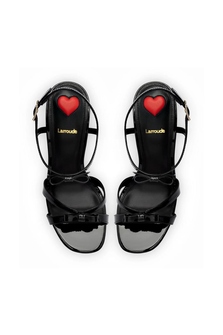 Larroude Brooks Sandal In Black Patent Leather