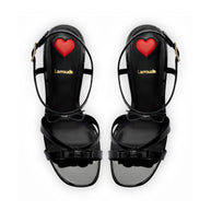 Larroude Brooks Sandal In Black Patent Leather