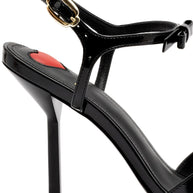 Larroude Brooks Sandal In Black Patent Leather