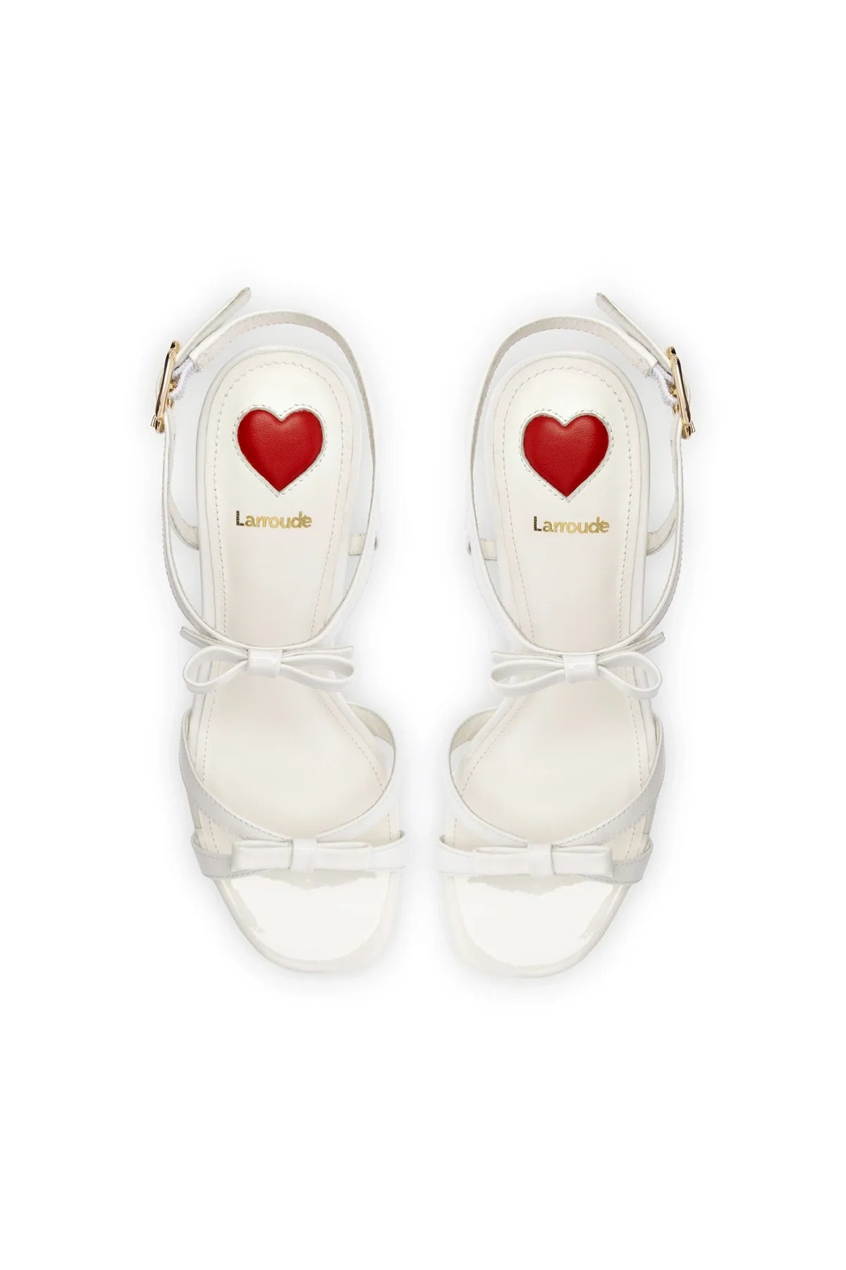 Larroude Brooks Sandal In White Patent Leather