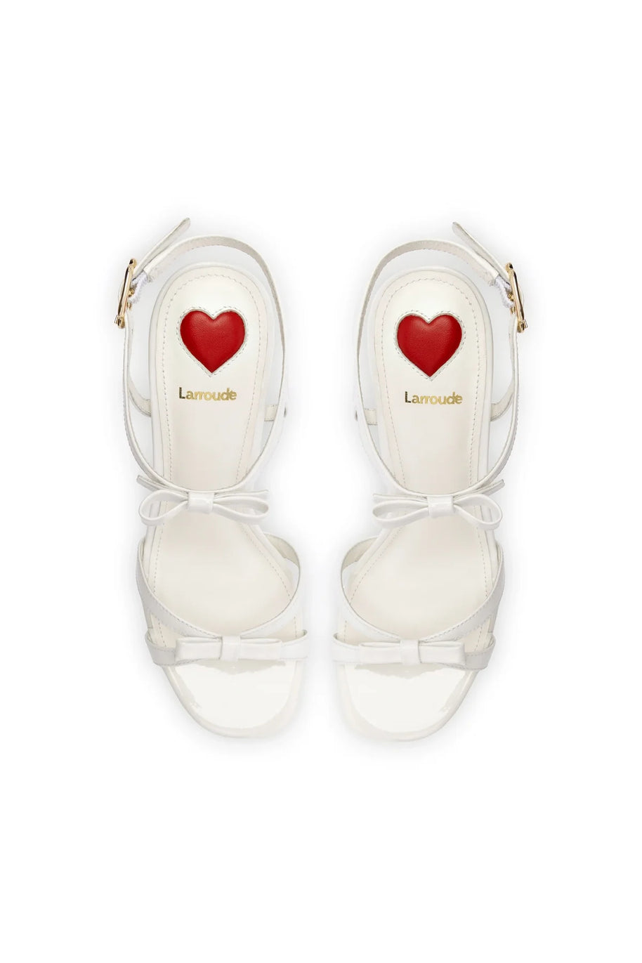Larroude Brooks Sandal In White Patent Leather