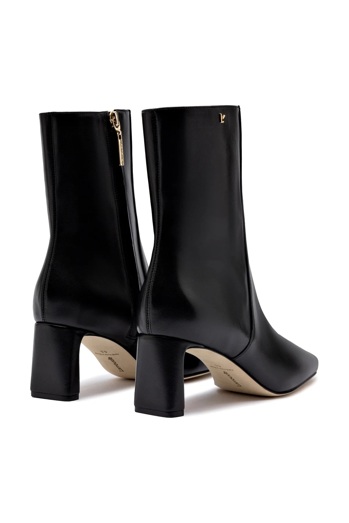 Larroude Alexis Bootie In Black Leather