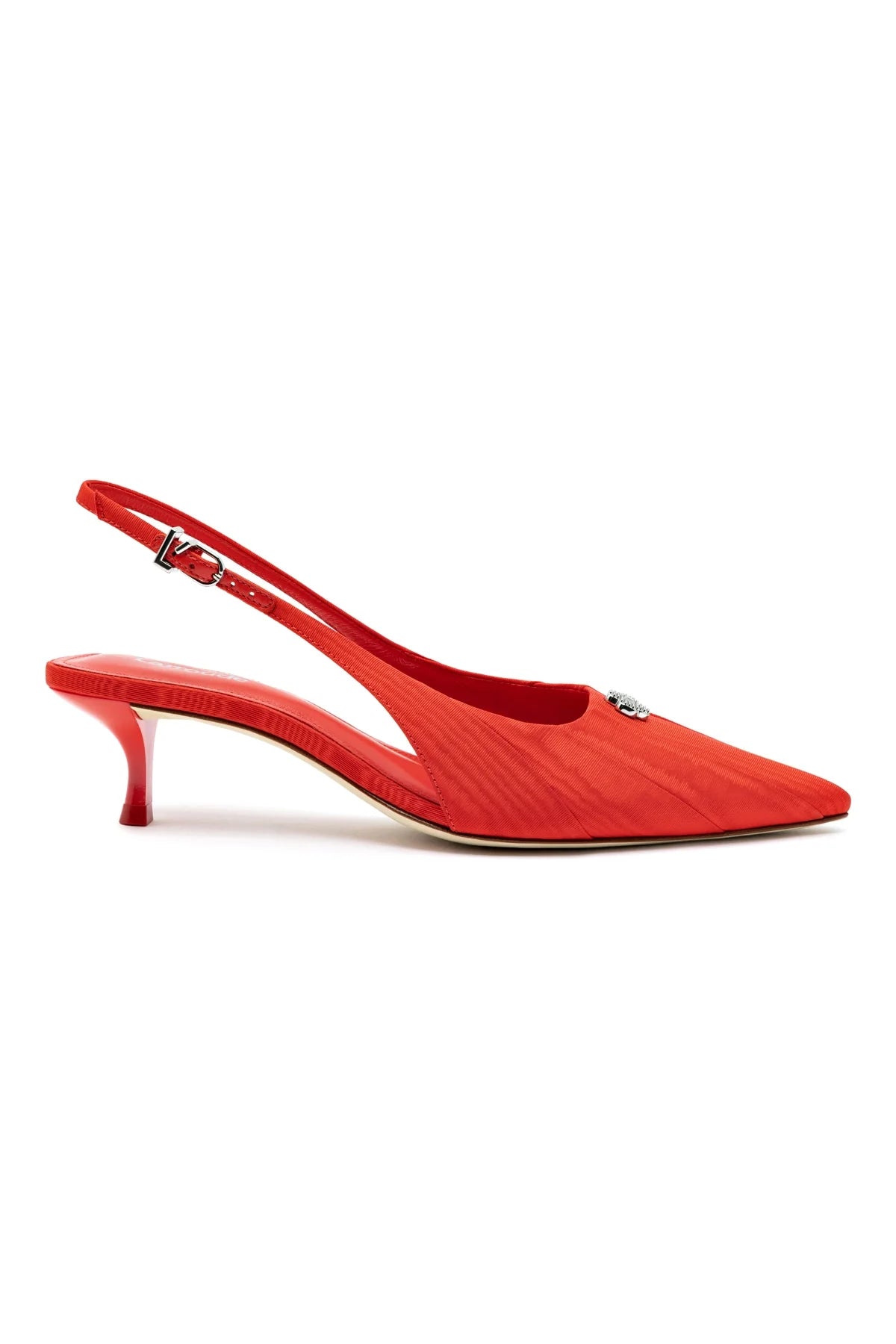 Larroude Maxine Pump In Red Fabric