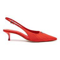 Larroude Maxine Pump In Red Fabric