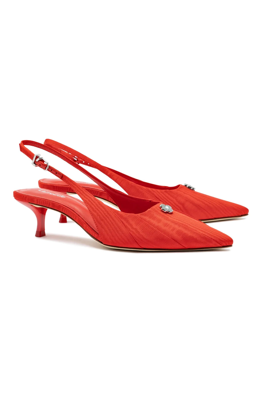 Larroude Maxine Pump In Red Fabric