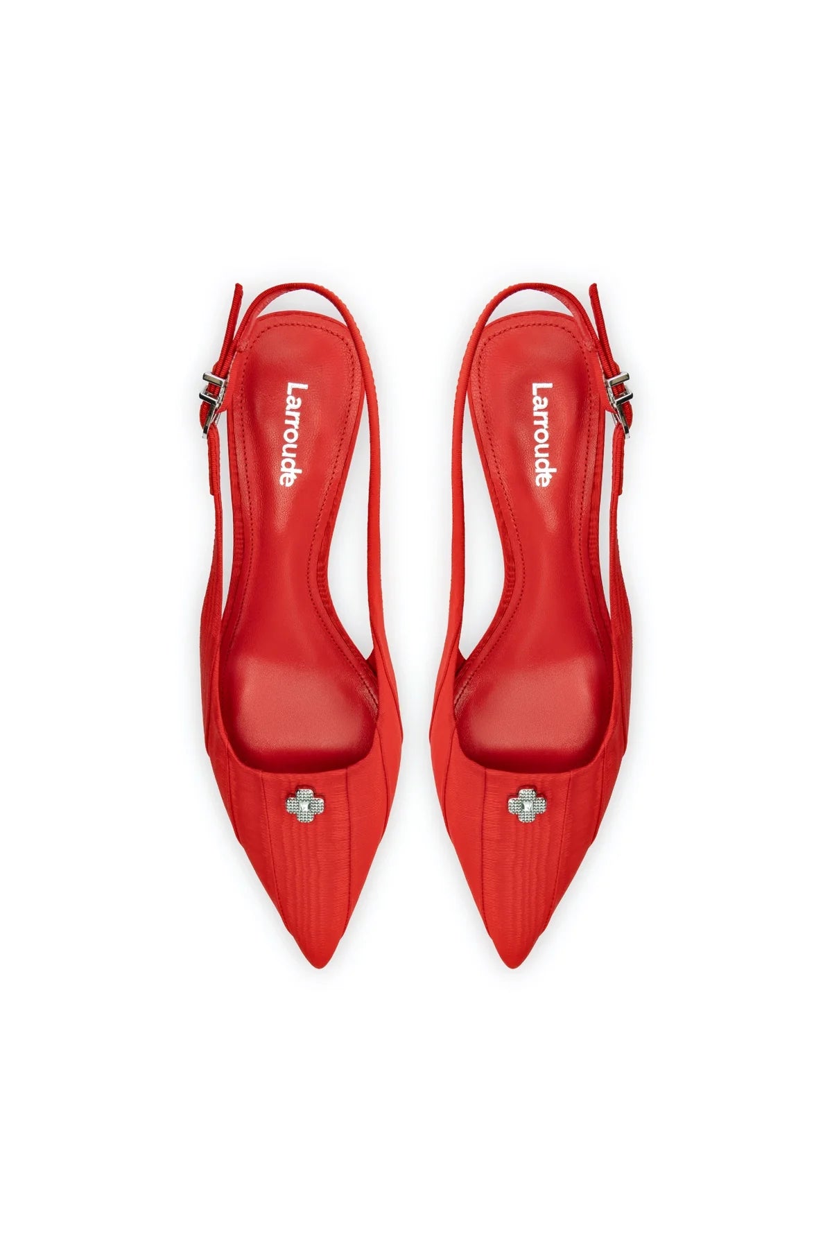 Larroude Maxine Pump In Red Fabric