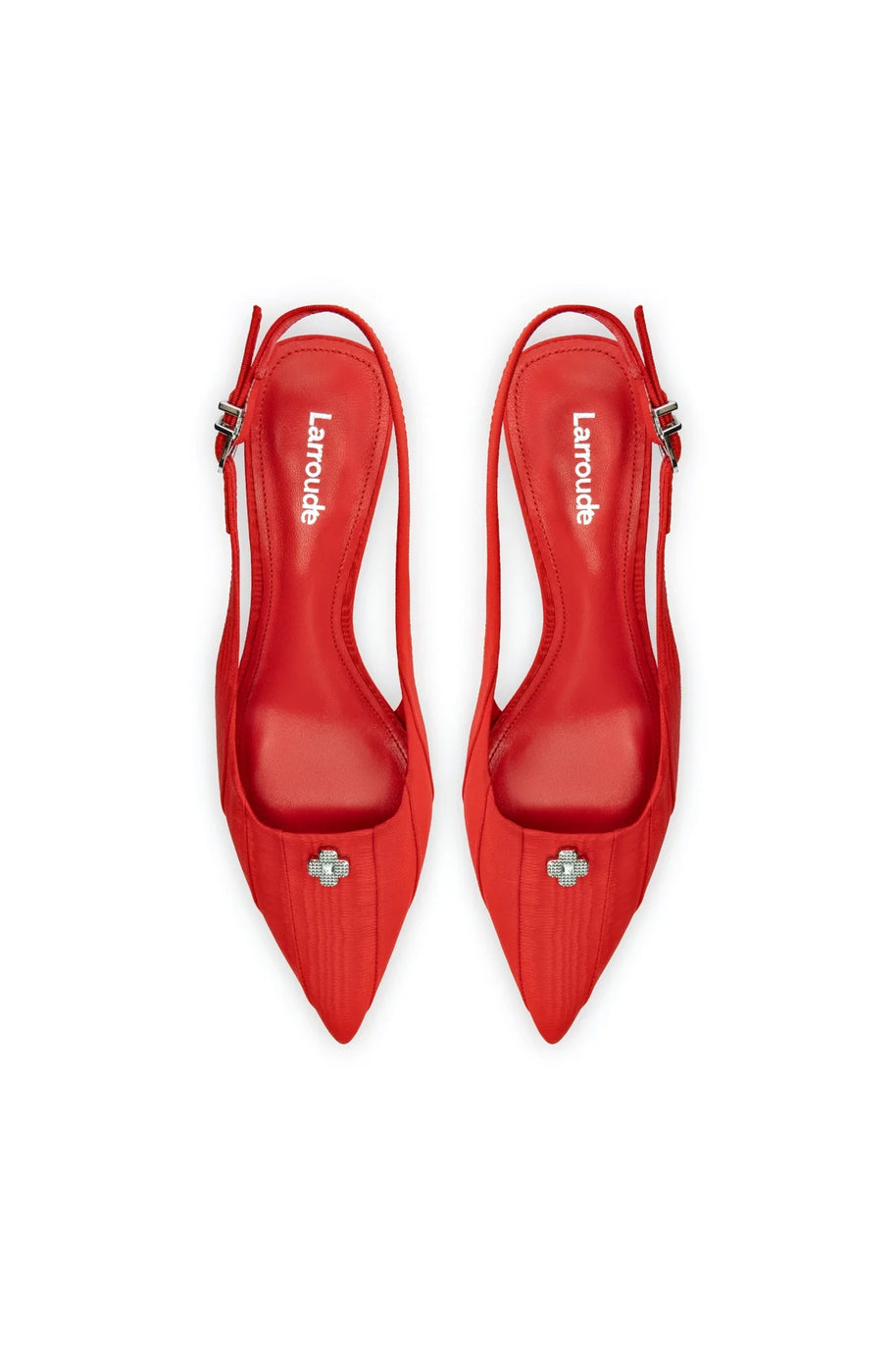 Larroude Maxine Pump In Red Fabric