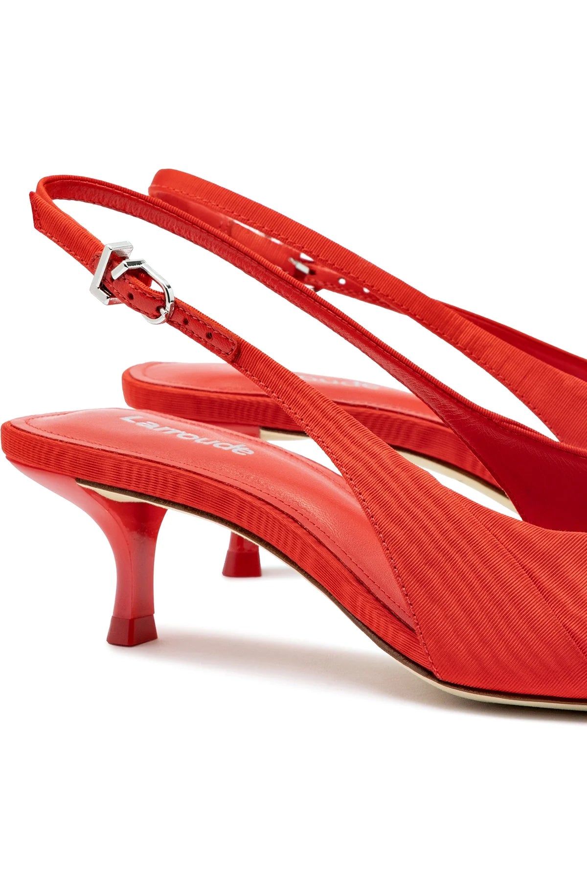 Larroude Maxine Pump In Red Fabric