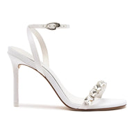 Larroude Calypso Sandal In White Fabric